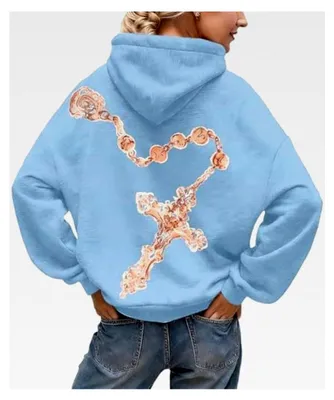 Produktbild von Damen Hoodie Oversize Kapuzenpullover mit Rückenprint Sweatshirt Streetwear Langarm Kapuzenpulli Loose Fit Y2K Mit Kapuze Frühling Herbst Winter Bape T-Shirt Hoody Pullover Kapuzenjacke