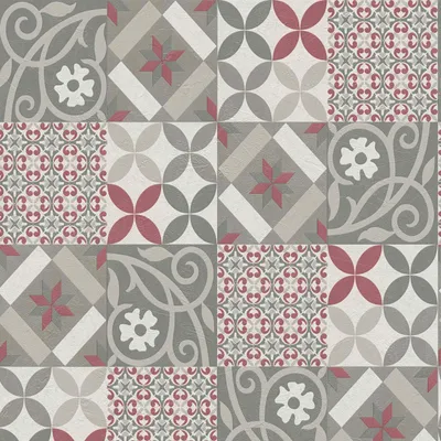 Produktbild von A.S. Création Fliesentapete New Life Vliestapete schwarz rot anthrazit creme weiß 10,05 m x 0,53 m