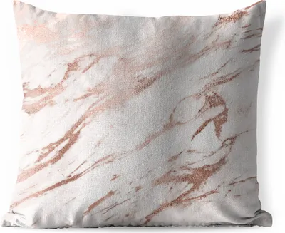Produktbild von MuchoWow® Outdoor Kissen - Marmor - Weiß - Rosa - 45x45 cm - Wetterfest - Lounge Kissen - Fotokissen - Dekoratives Kissen