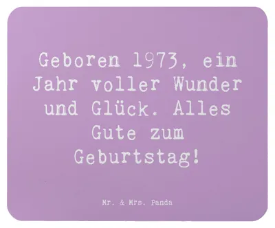 Produktbild von Mr. & Mrs. Panda Mauspad Spruch 1973 Geburtstag - Lavendeltraum - Geschenk, Alter, computer mousepad, Geburtsjahr, pc, Mouse Pad, Happy Birthday, Geboren am, Jahr