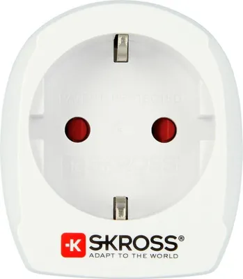 Productafbeelding van Skross adapter, van Europees stopcontact naar Amerikaans stopcontact (Type B, Type C - Europa), geschikt voor 100-240 V, 15 A, wit, 3750 W