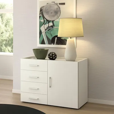 Image de Aracnida - Buffet Blanc, 90x41x87h cm, une étagère,  Italy