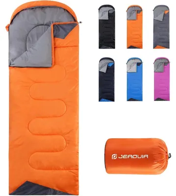 Obrázek produktu pro Spací pytel pro dospělé, vhodný pro tři roční období, voděodolný, oranžové barvy, rozměry 80x220 cm