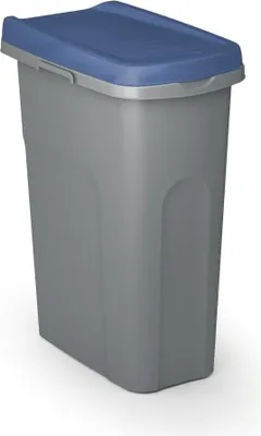 Immagine prodotto di Contenitore per rifiuti in plastica da 25 litri con coperchio blu - Facile separazione