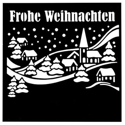 Stanzschablone Fröhliche Weihnachten 3, 14x14 cm, für Stanzmaschinen