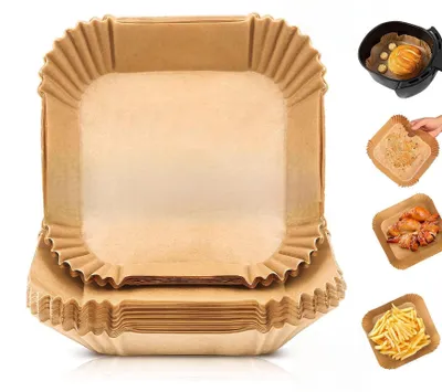 Produktbild von ALGON 120 Blatt Airfryer-Papier, rechteckig, 24 cm, Antihaftpapier, fettbeständi