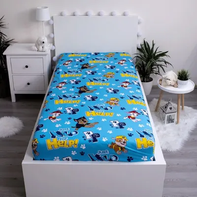 Produktbild von Paw Patrol Spannbetttuch Spannbettlaken Bettlaken Betttuch mit Gummizug 90 X 200 cm