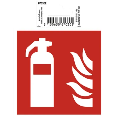 Produktbild von Exacompta Hinweisschild Feuerlöscher PVC selbstklebend 10x10 cm Rot 67030E