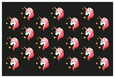 Produktbild von Wallario Küchenrückwand aus Glas, Größe: 90 x 60 cm, Motiv: Einhorn Muster - Süße rosa Einhörner mit Sternen | Spritzschutz | abwischbar | pflegeleicht | in
