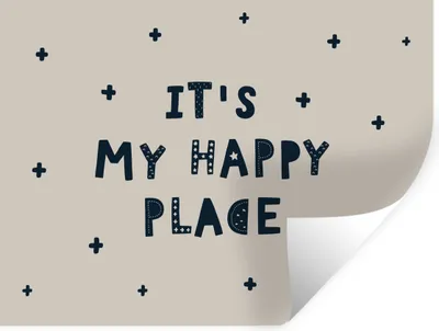 Produktbild von MuchoWow® Wandtattoo Wandsticker Wandaufkleber Sprichwörter - Zitate - Es ist mein glücklicher Ort - Baby - Kinder - Kinder 120x90 cm Selbstklebend und Repositionierbar - Aufkleber
