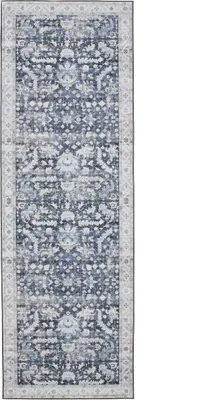 Produktbild von Interiyou Waschbarer Teppich Gent Blau 80x240 cm