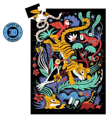 Obrázek produktu pro DJECO Puzzle Tygr s 3D brýlemi 50 dílků