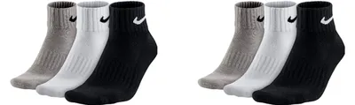 Produktbild von 6 Paar Nike Herren Damen One Quater Socks Kurze Socke Knöchelhoch - Farbe: grau/weiß/schwarz - Größe: 46-50