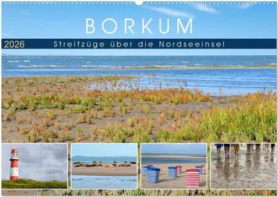 Produktbild von Borkum: Streifzüge über die Nordseeinsel (Wandkalender 2026 DIN A2 quer), CALVENDO Monatskalender