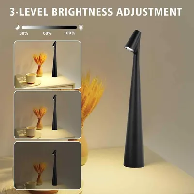 Produktbild von LED-Tischlampe kabellos dimmbar mit Touch Control, LED-Tischlampe Akku, Tischlampe mit Batterie, wiederaufladbare Tischlampe mit USB, tragbare Metall-Tischlampe für den Innenbereich