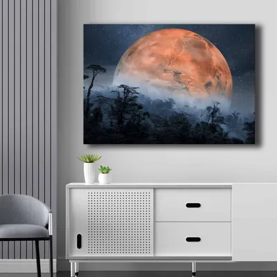 Obrázok produktu pre Wallity, 70100NISC-049, Dekoratívna maľba na plátne, 100 % plátno (hrúbka: 2,8 mm), oranžová, 70 x 100 cm