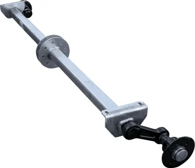 Produktbild von KNOTT VG7-L ungebremste Anhängerachse 750 kg 4x100 1607 mm 2027 mm Achse für PKW Anhänger Autoanhänger Transportanhänger Bollerwagen Rasentraktor