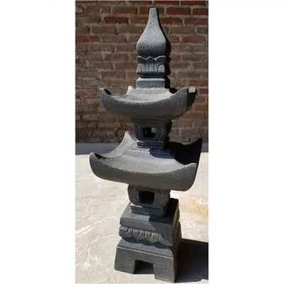 Produktbild von Steinfiguren Horn Pagode Gartenfigur aus Steinguss, frost- & witterungsbeständig, für Garten, Terrasse & Vorgarten, Höhe 70 cm, Breite 25 cm, Tiefe 25 cm, Gewicht 20 kg, KA-BR-PL-70