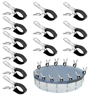Imagen del producto de Solidchoice - Juego de 12 abrazaderas metálicas para cubiertas de piscinas