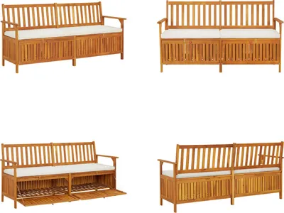 Produktbild von vidaXL Truhenbank mit Kissen 170 cm Massivholz Akazie - Bank - Bänke - Holzbank - Massivholzbank