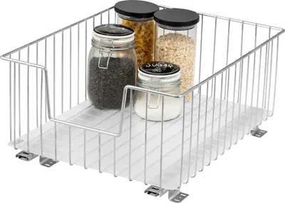 Produktbild von bremermann Schublade für 40 cm breiten Schrank, Bodenauszug mit Regal, Küchenschublade, verchromt
