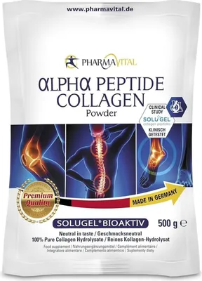 Produktbild von PharmaVital Alpha Peptid Kollagen Pulver 500g (Kollagen Hydrolysat, Geschmackstral)