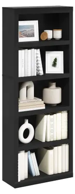 Immagine prodotto di Furinno, libreria a 5 ripiani con scaffali aperti, in legno nero