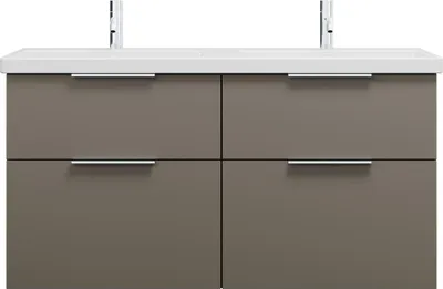 Image de burgbad Eqio double lavabo en céramique y compris meuble sous-lavabo avec 4 tiroirs, largeur 1230mm, SEYT123F2010C0001G0146