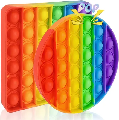 Productafbeelding van Push and popp bubble siliconen sensorisch on it - Set van 2