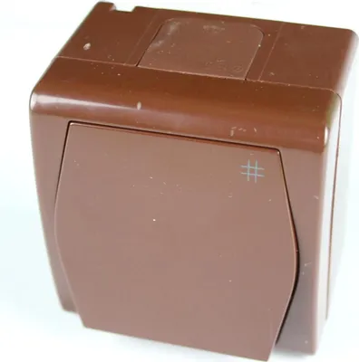 Produktbild von Aufputz AP Schalter einfach Kreuzschalter IP44 Farbe braun HERMES2