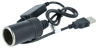 Produktbild von vhbw USB auf Zigarettenanzünder Adapter - 5V auf 12V Konverterkabel, USB A auf 12V Buchse, 60 cm, 8.0 W