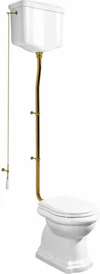 Produktbild von Kerasan RETRO WC Schüssel mit Spülkasten, Abgang waagerecht, weiß/Bronze