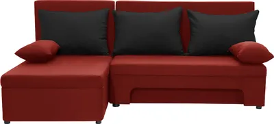 Produktbild von Ecksofa mit Schlaffunktion ERES - Rot/Schwarz