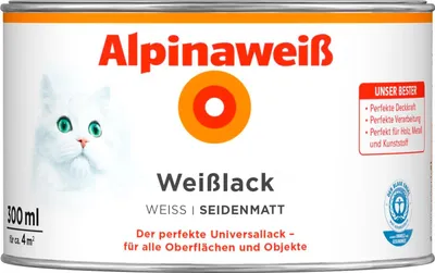 Produktbild von Alpina Weißlack seidenmatt alpinaweiß 300 ml