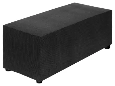 Stretch-Hockerbezug, rechteckig, 130-160 cm, Schwarz