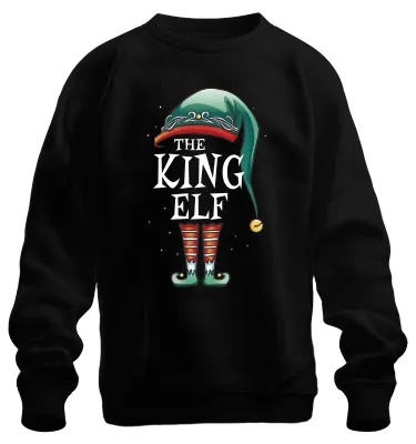 Produktbild von King Elf Weihnachten Partnerkostüm - Weihnachten Sweatshirt Pullover, Schwarz, XL