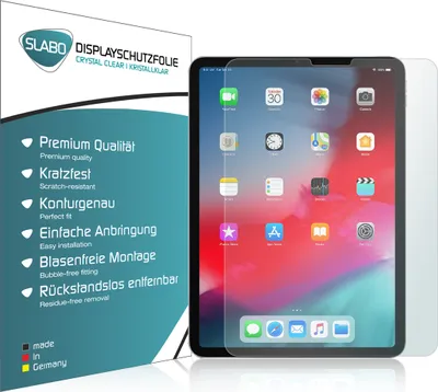 Produktbild von Slabo 2 x Displayschutzfolie kompatibel mit iPad Air 10,9" (4. Gen. | 2020) | iPad Pro 11" (1. - 3. Gen. | 2018 - 2021) Displayschutz Schutzfolie Folie Crystal Clear KLAR