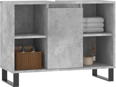 Produktbild von vidaXL Badschrank Betongrau 80x33x60 cm Holzwerkstoff