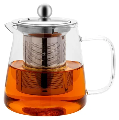 Teekanne 750 ml Borosilikatglas mit Edelstahl-Sieb