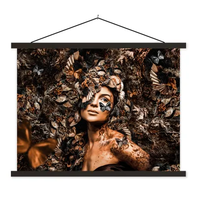 Produktbild von MuchoWow® Textilposter Luxus - Pflanzen - Frau 40x30 cm mit schwarzem Rahmen - Dekorationen