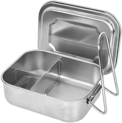 Produktbild von Edelstahl-Lunchbox 1000ml, 3-fach, lekvrij, für Sandwiches, Snacks