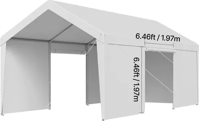 Obrázok produktu pre Carport, odolný voči poveternostným vplyvom, jednoduchá montáž, 12 x 20 ft