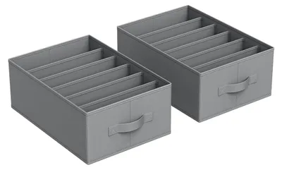 Produktbild von Kleideraufbewahrung 6 Fächer, 2er-Set - Vliesstoff - 42 x 30 x 17 cm