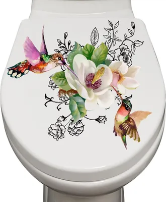 Produktbild von Blumen-WC-Sitzaufkleber, personalisierte Dekoration, wasserfest, abnehmbar