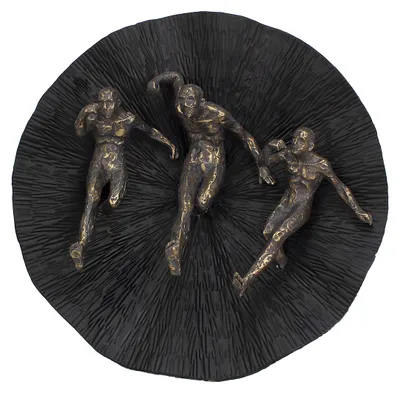 Zdjęcie produktu dla GILDE Wandobjekt, "Runners", Kunstharz, schwarz, L. 39 cm, B. 39 cm, H. 13 cm 59652