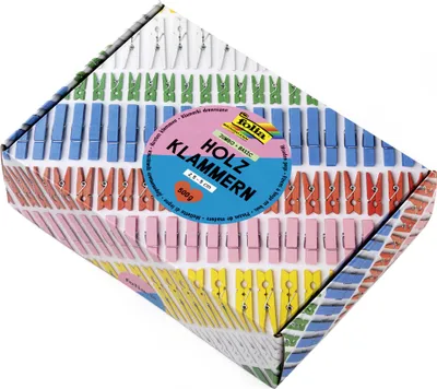 Produktbild von folia Holzklammern-Mix BASIC Jumbobox 500 g