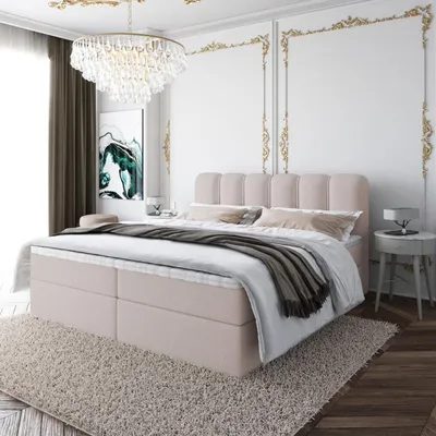 Produktbild von Boxspringbett NANDO Topper T25 Bett  mit Bettkästen Polsterbett, Bettgestell, Doppelbett, Stauraum, Schlafzimmer (180x200, Beige - Fredo 10)