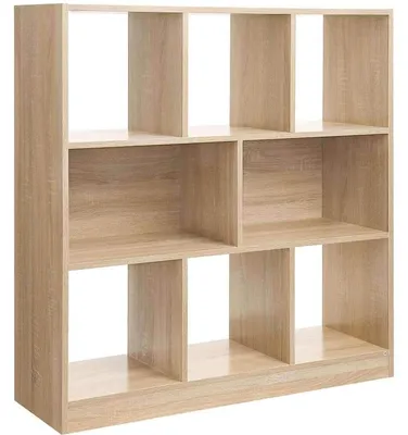 Image de Étagère en chêne – Meuble de rangement – 97,5 x 100 x 30 cm
