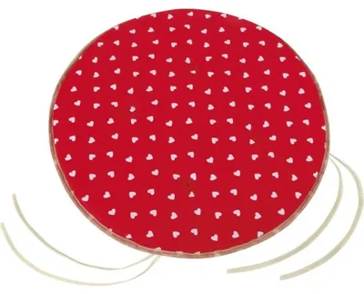 Obrázok produktu pre Okrúhly hladký vankúš Adéla – priemer 40 cm – červená, biela