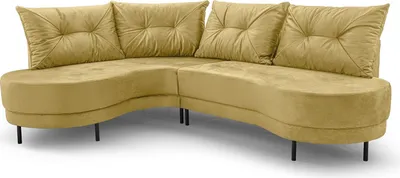 Obrázek produktu pro BETTSO Zaoblená rohová pohovka LUXOR 287 cm žlutá levá